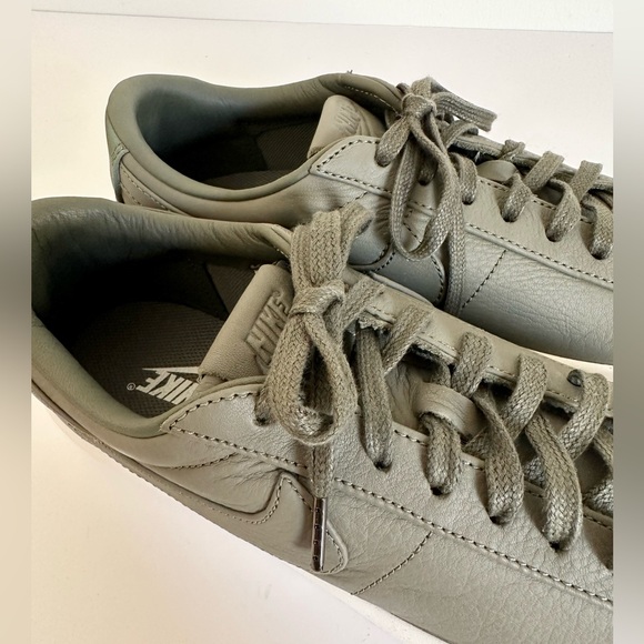 NikeLab Preppy Blazer Studio Low Top Olive Green Leather Tennis Prep Sneakers - Picture 11 of 13